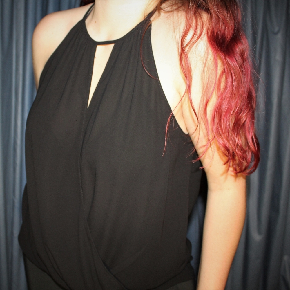 LUSH Hartlyn Surplice Blouse Black Large